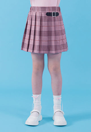 I LOVE J checkered pleats skirt
