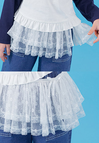 I LOVE J layered mesh skirt