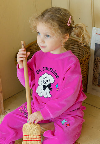 I LOVE J TODDLER velour mtm top