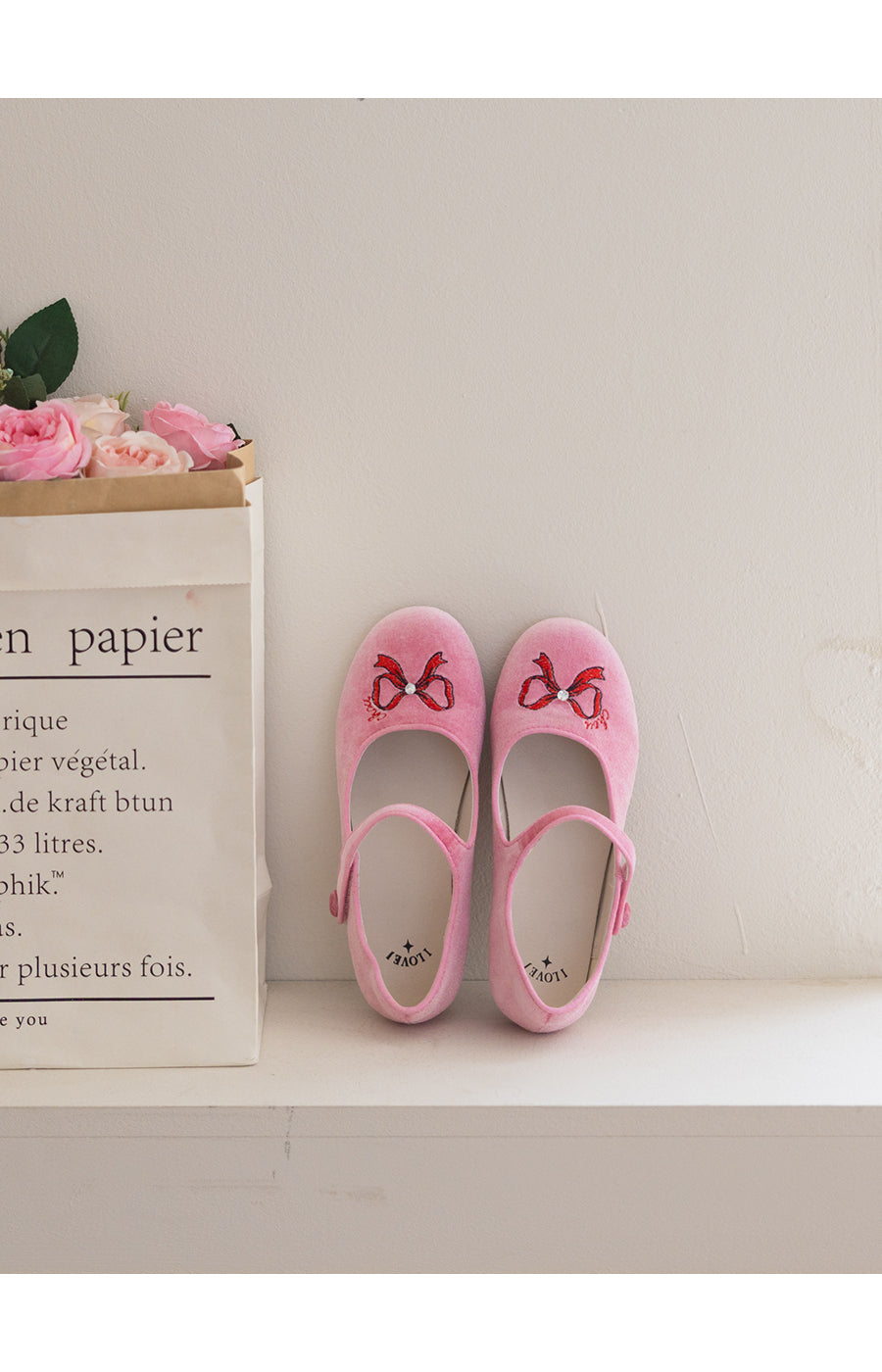 I LOVE J velvet flat shoes