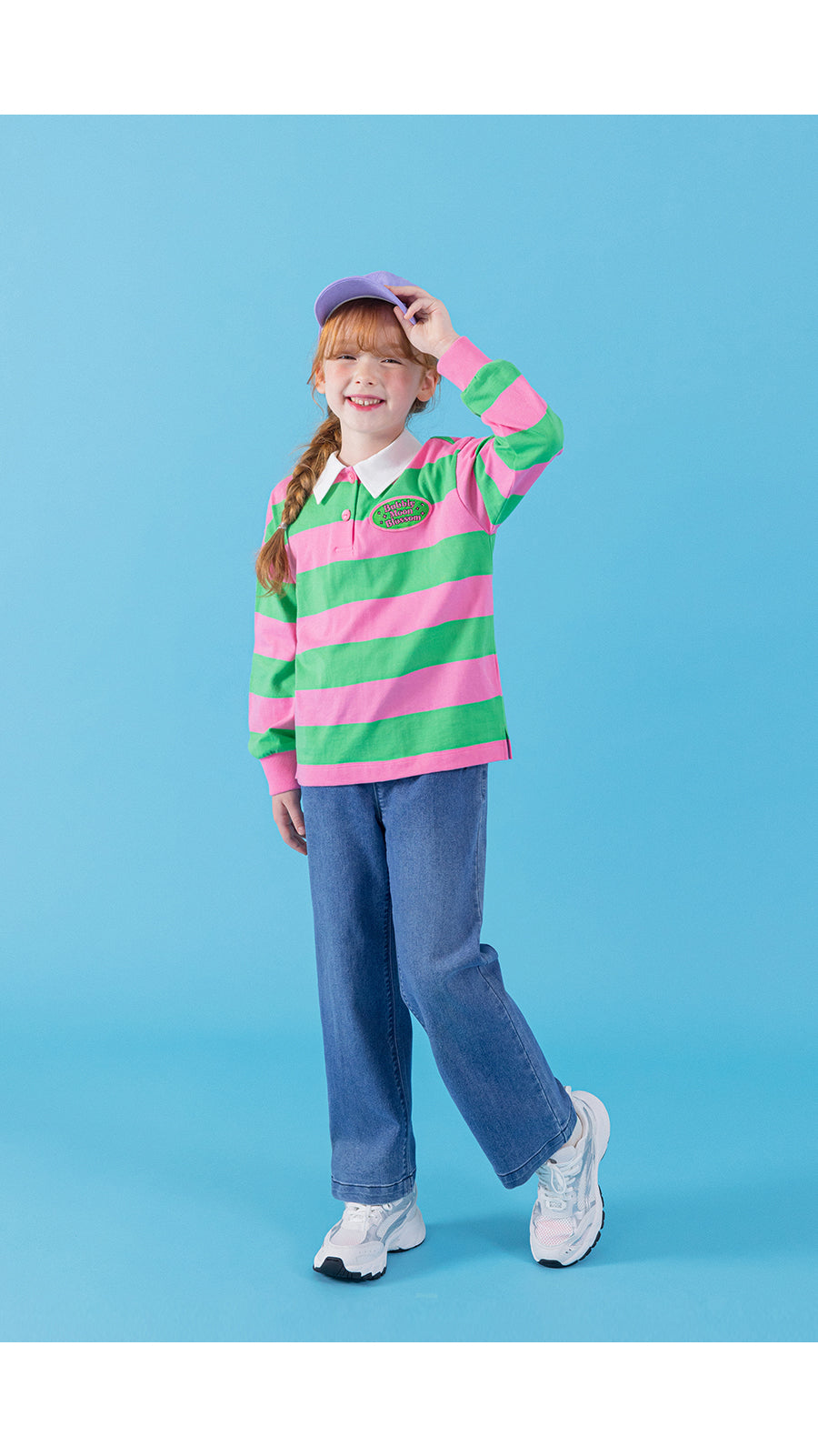 I LOVE J stripped collar top