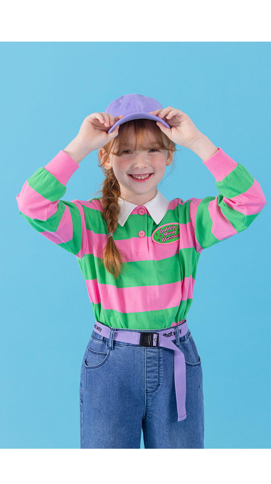 I LOVE J stripped collar top