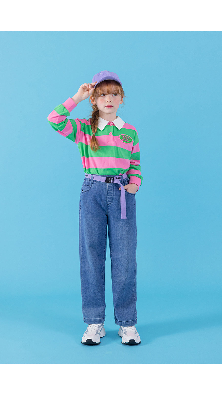 I LOVE J stripped collar top