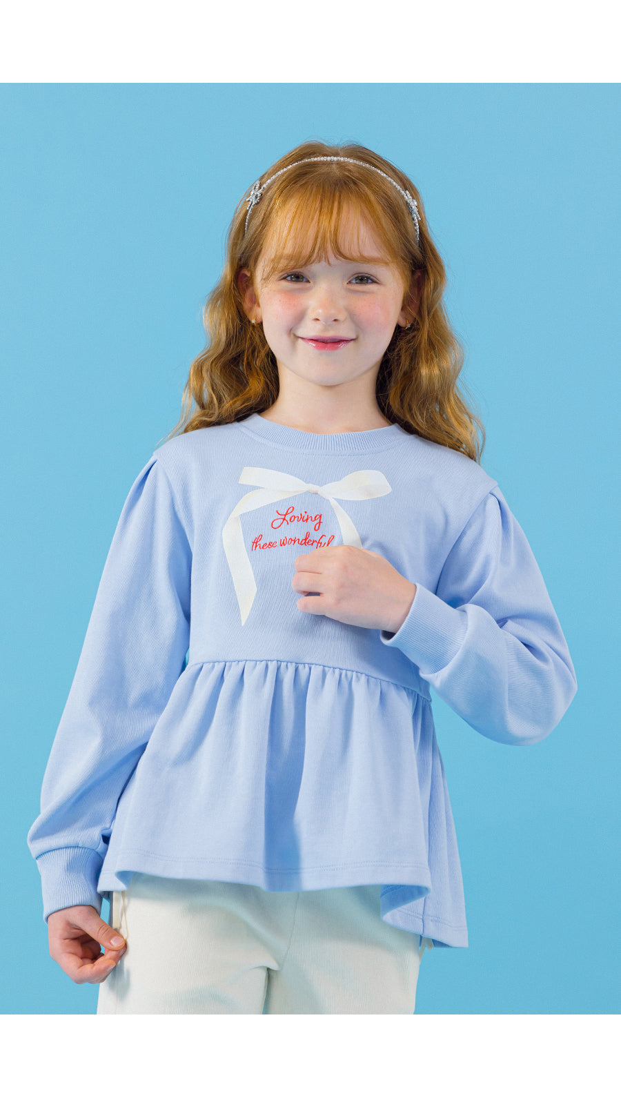I LOVE J weening ribbon mtm top