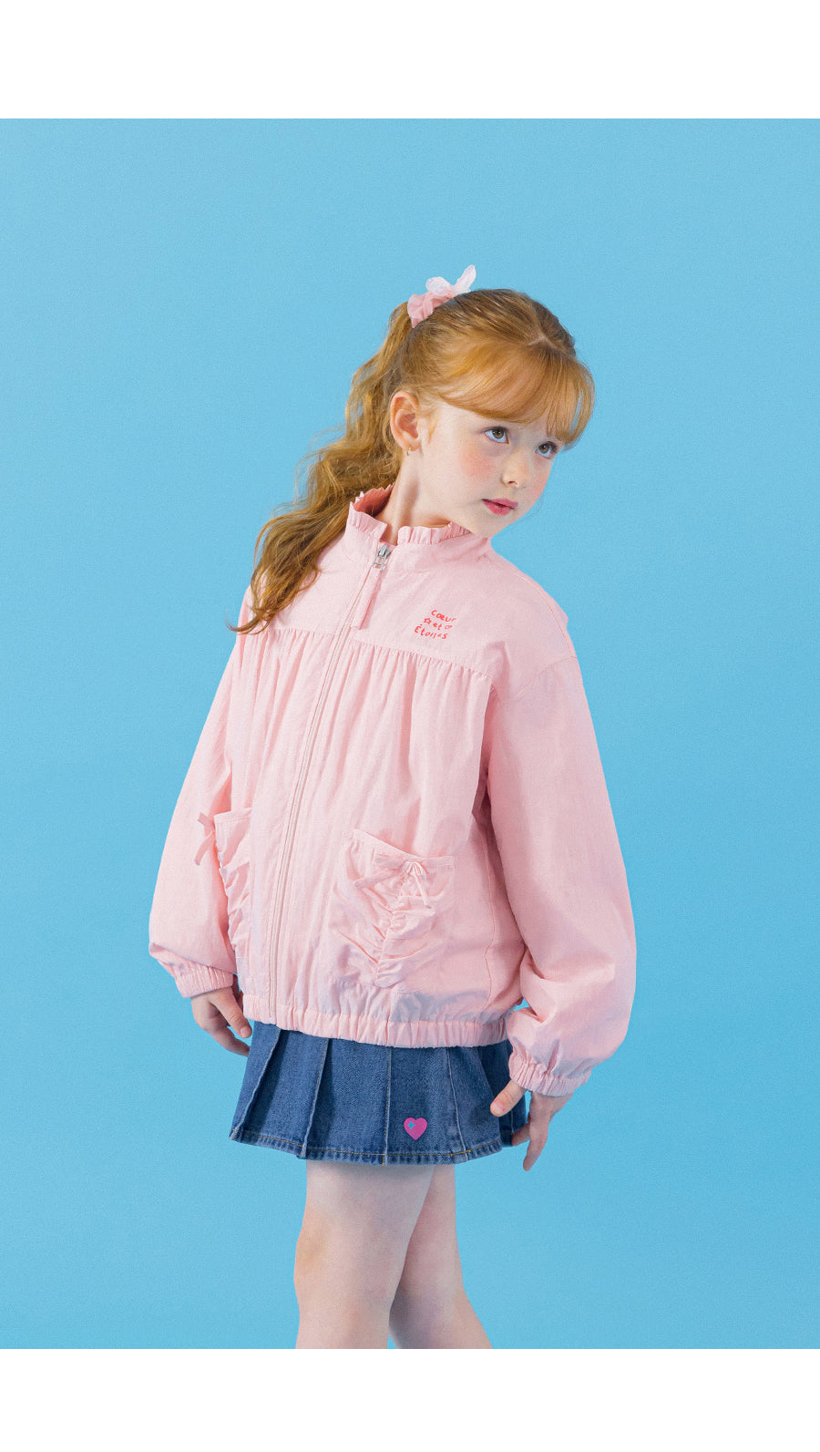 I LOVE J sweet pie shirring windbreaker jacket