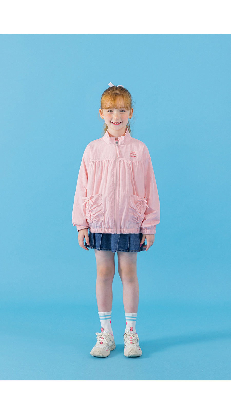 I LOVE J sweet pie shirring windbreaker jacket