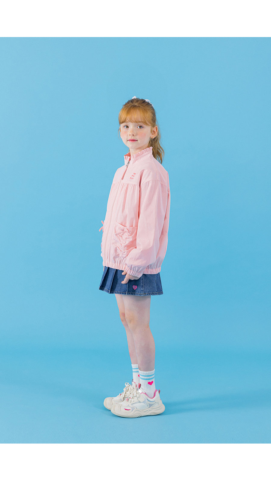 I LOVE J sweet pie shirring windbreaker jacket