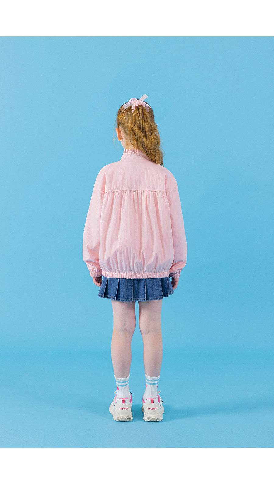 I LOVE J sweet pie shirring windbreaker jacket