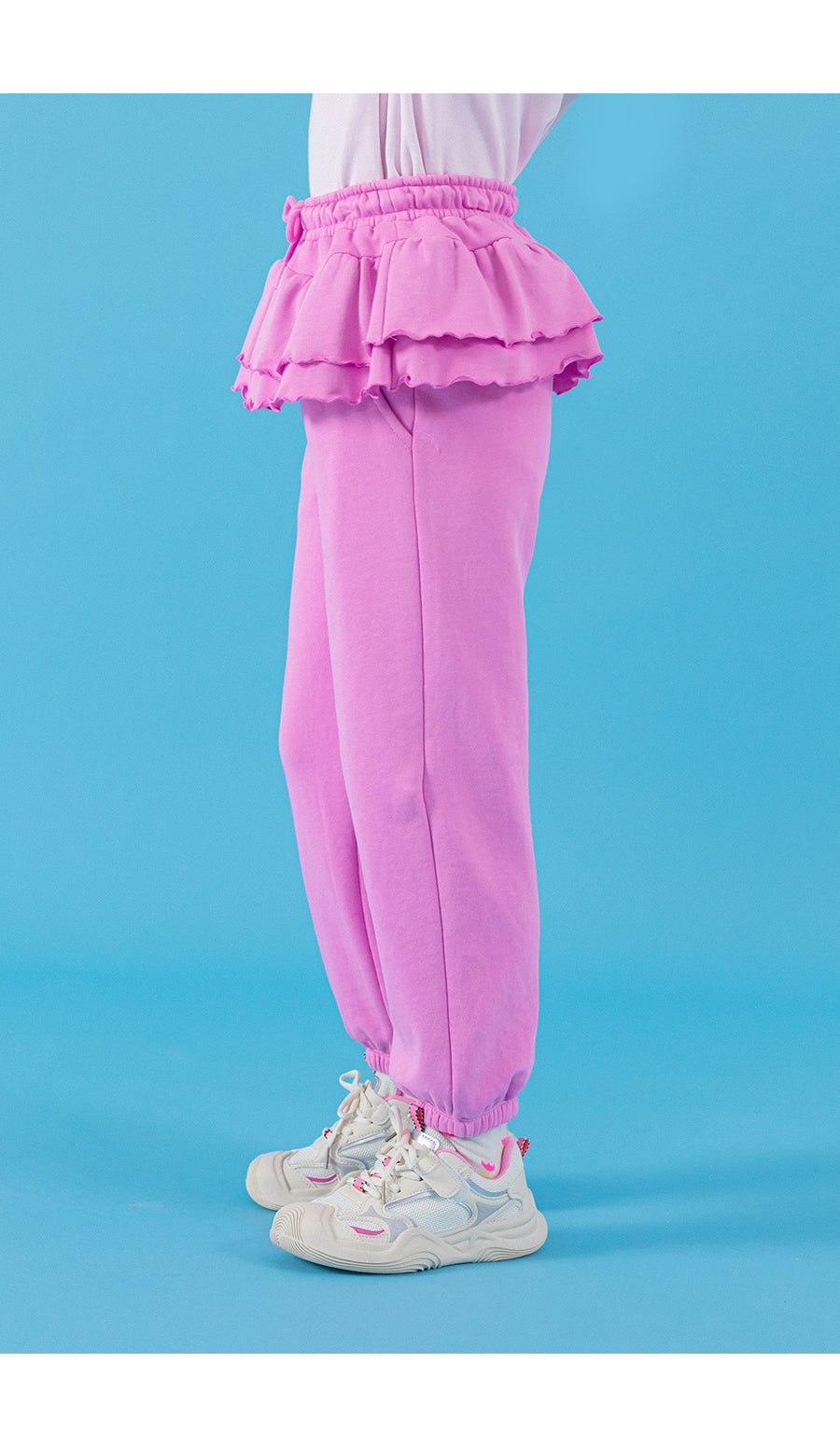 I LOVE J frill jogger pants