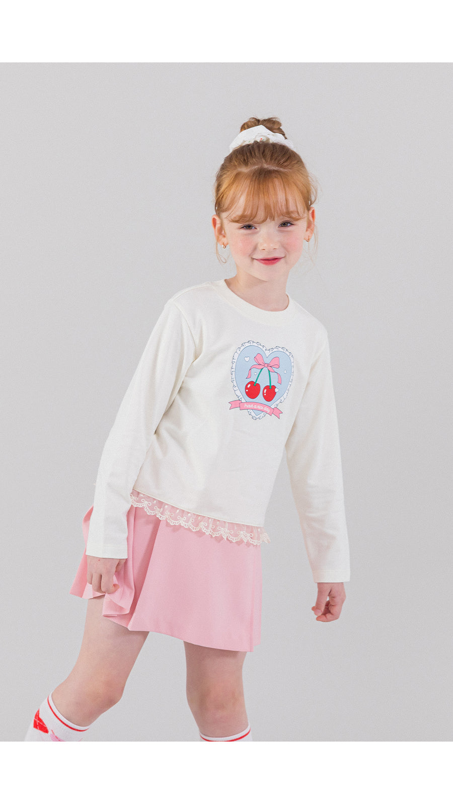 I LOVE J heart cherry lace top