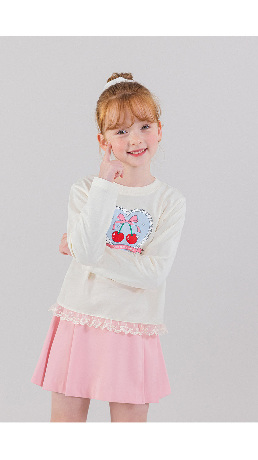 I LOVE J heart cherry lace top