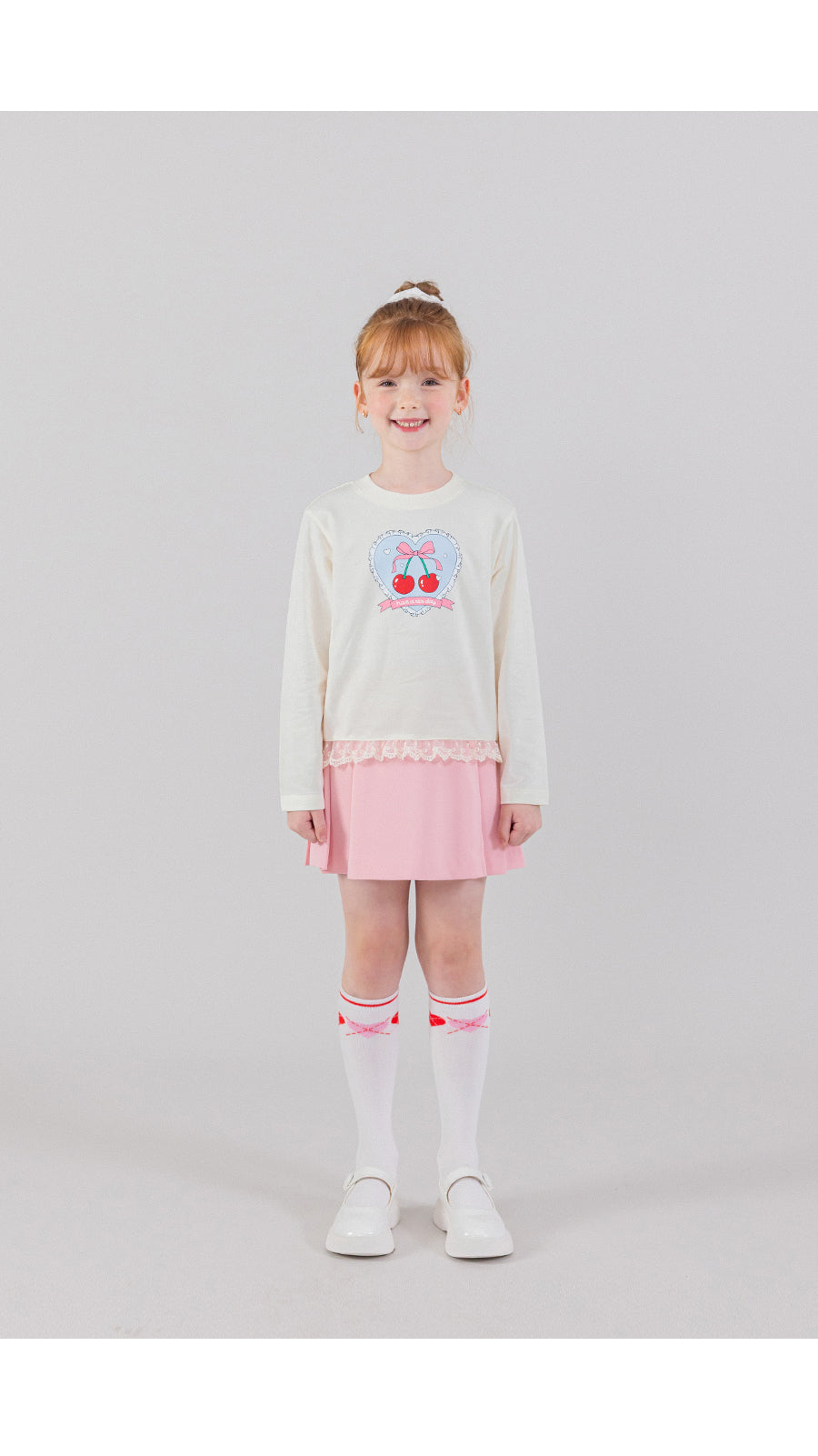 I LOVE J heart cherry lace top