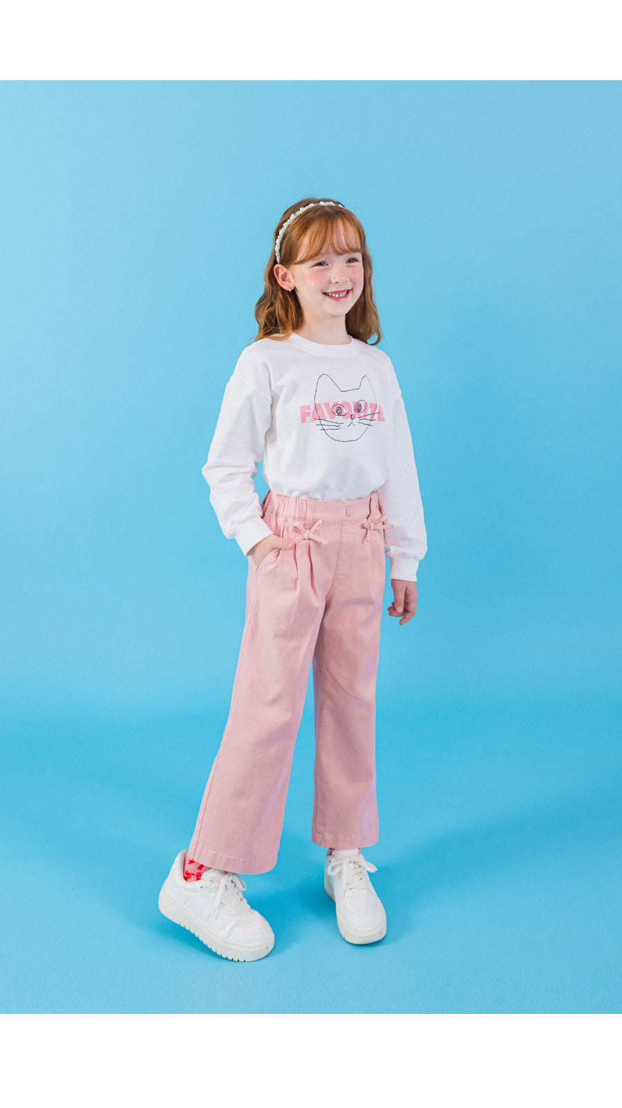I LOVE J cotton semi wide pants