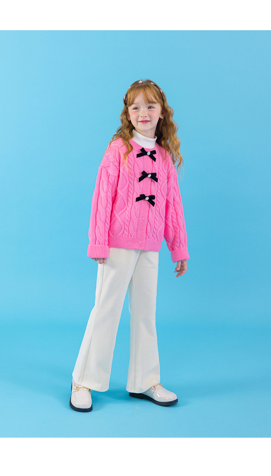 I LOVE J beberi bow knit cardigan