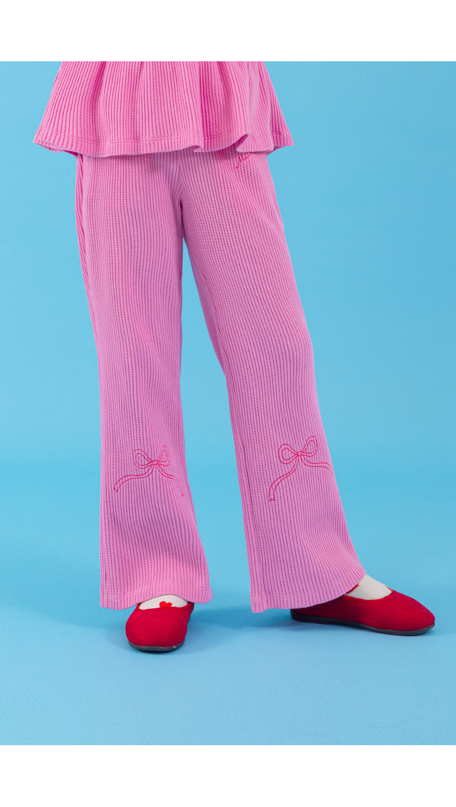 I LOVE J my day waffle pants
