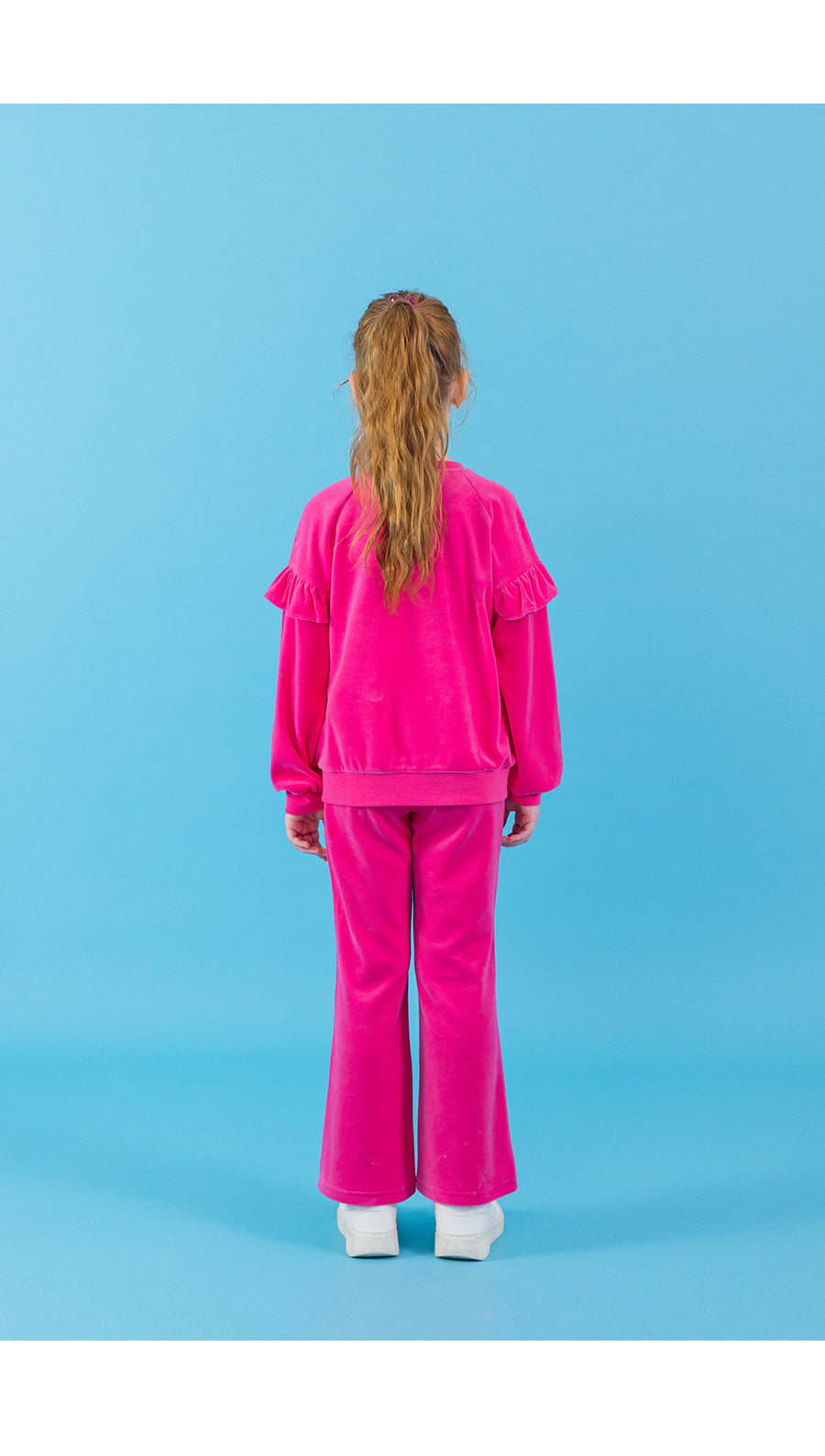 I LOVE J velour frill 2pc set
