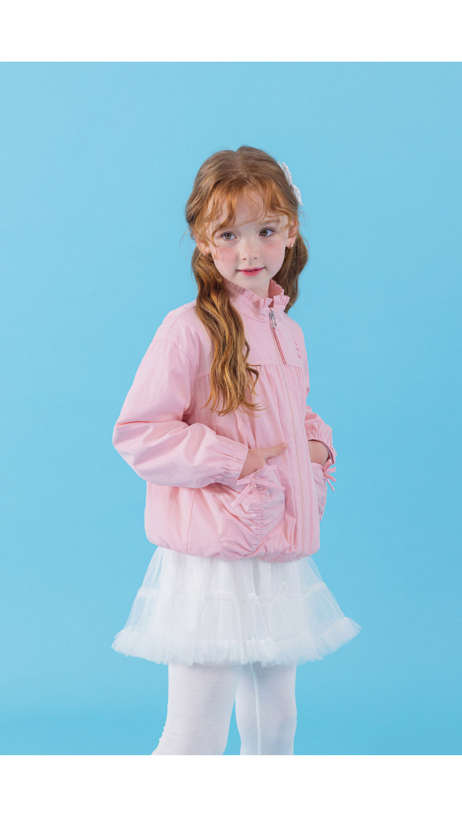 I LOVE J sweet pie shirring windbreaker jacket
