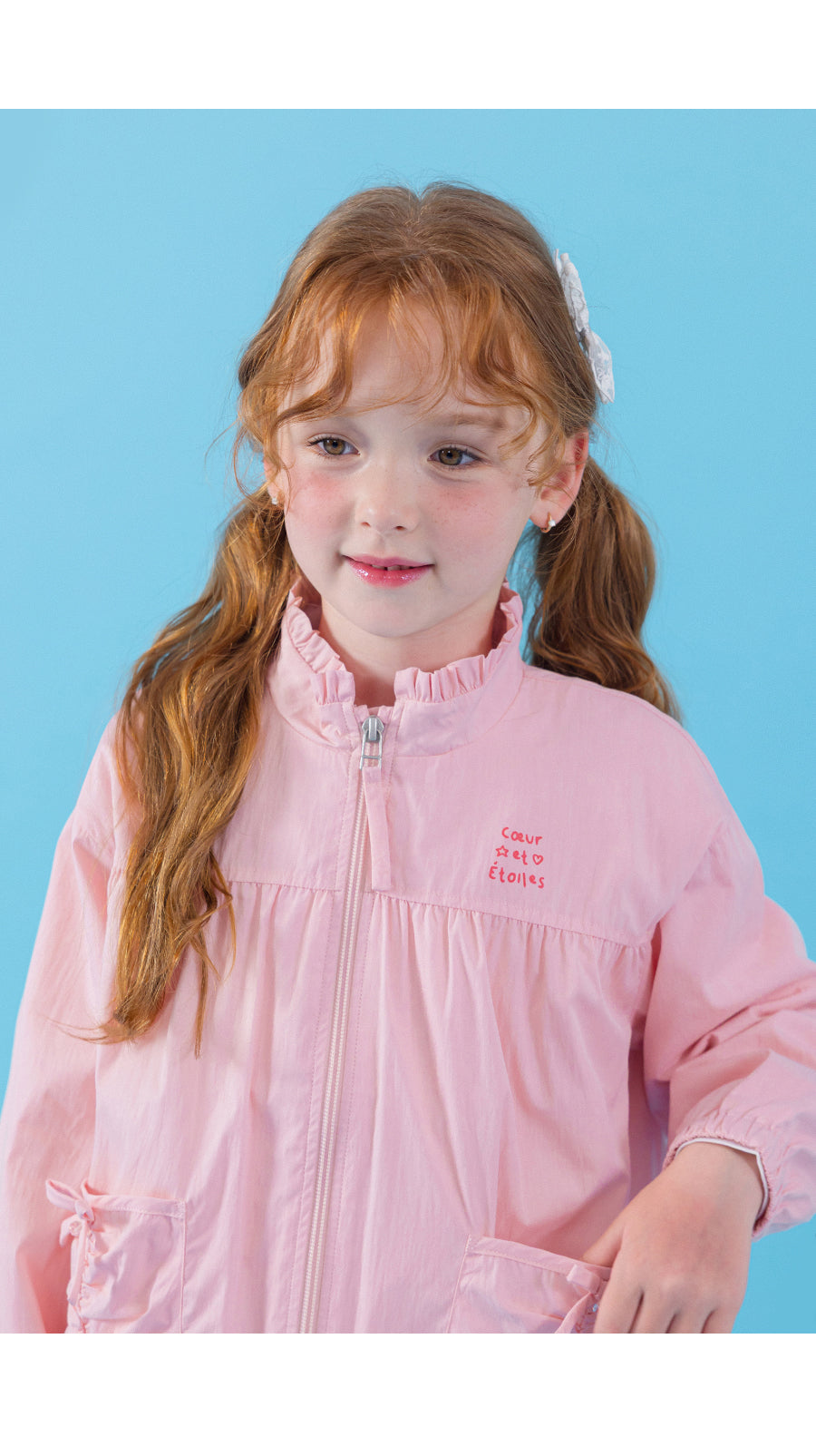 I LOVE J sweet pie shirring windbreaker jacket
