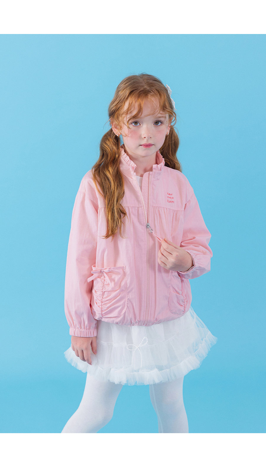 I LOVE J sweet pie shirring windbreaker jacket