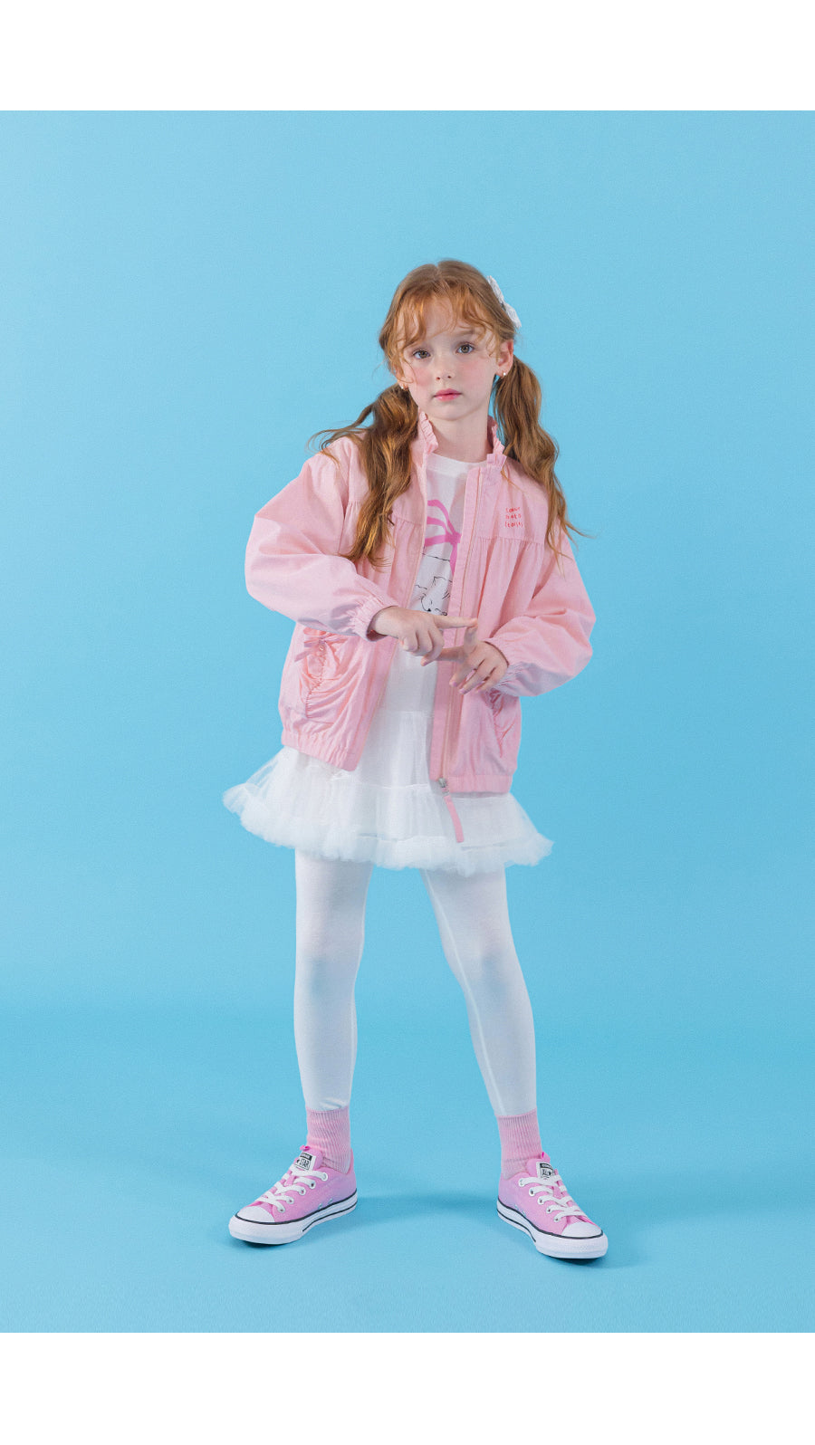 I LOVE J sweet pie shirring windbreaker jacket