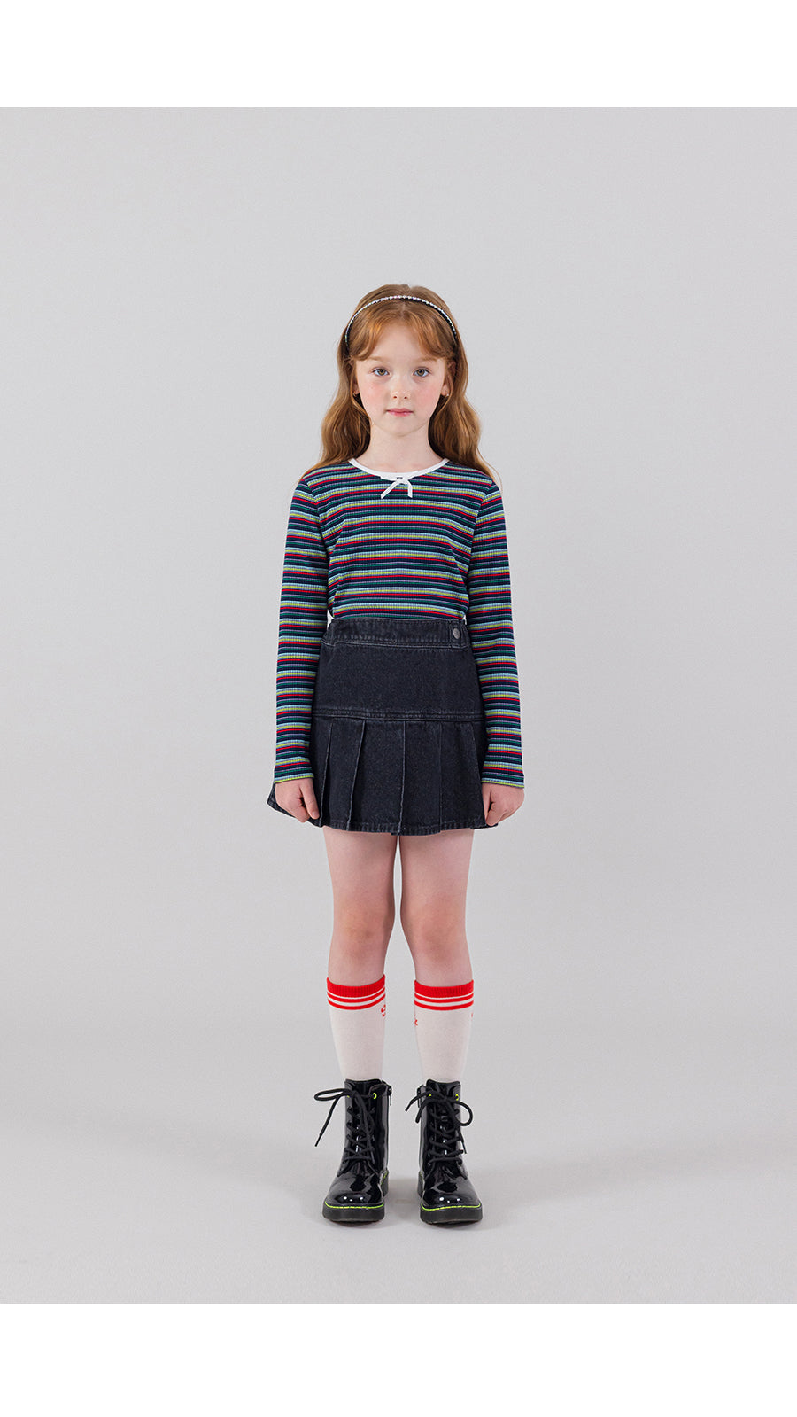 I LOVE J stripped ribbed top