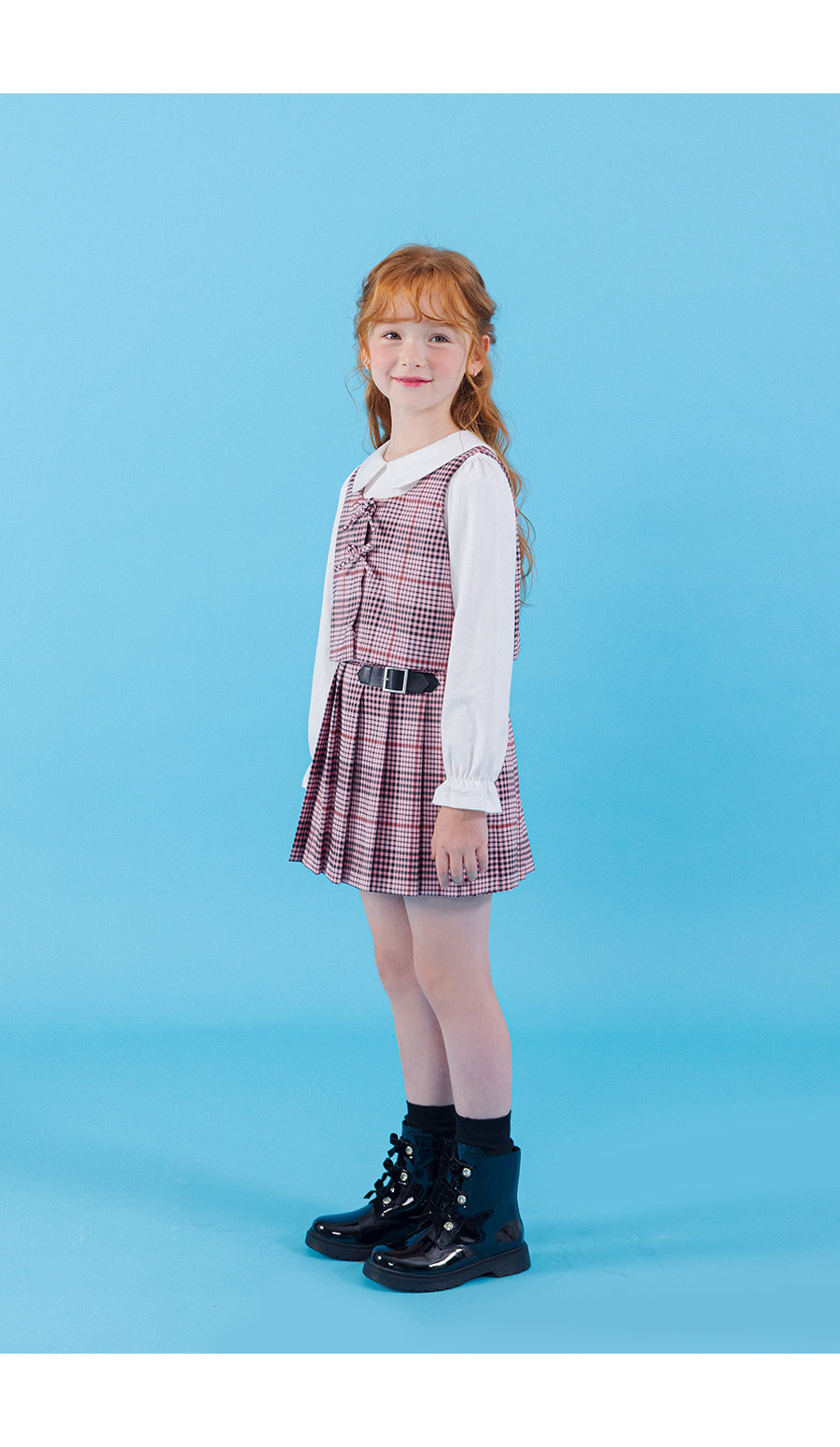 I LOVE J checkered pleats skirt