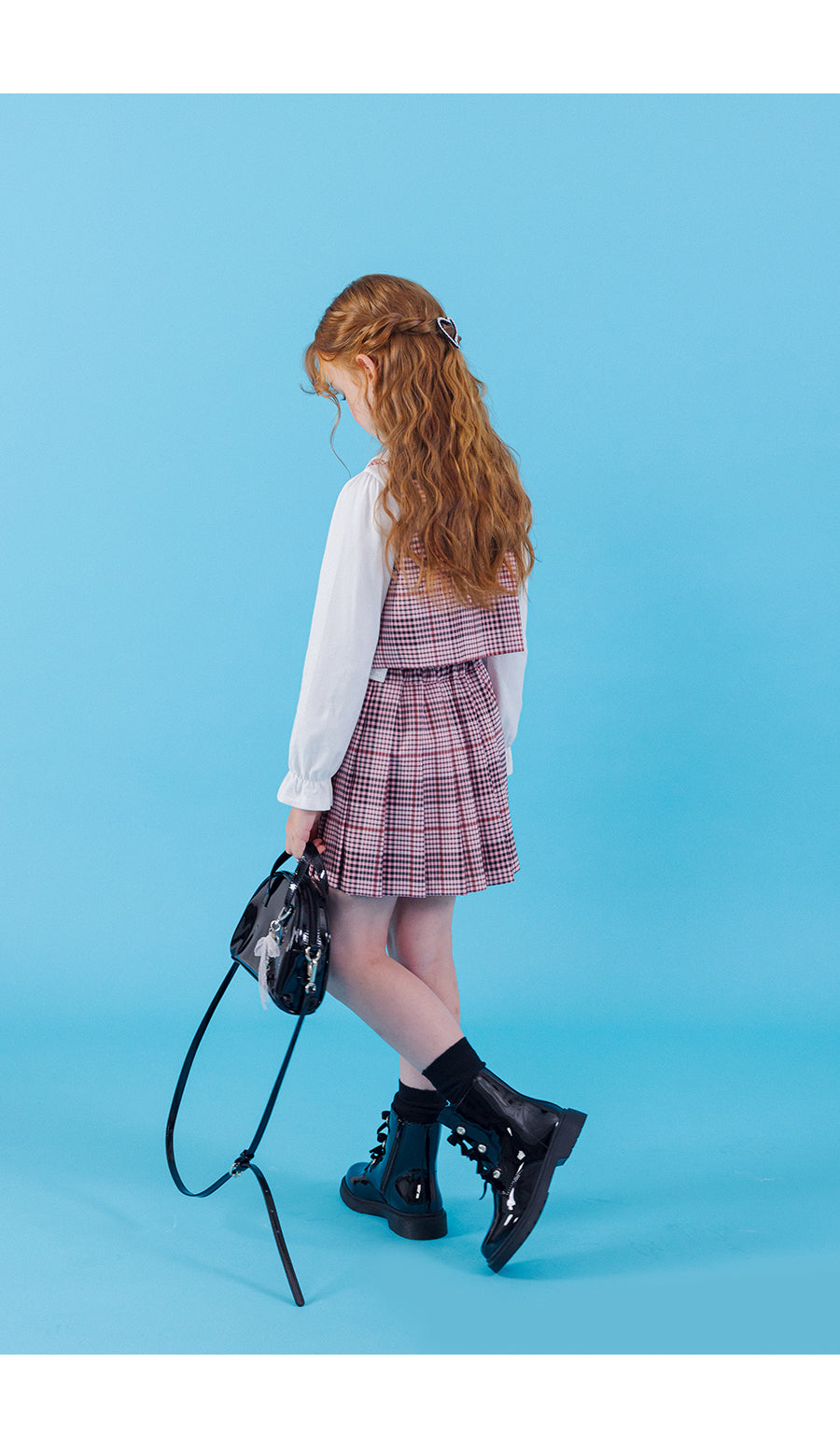 I LOVE J checkered pleats skirt