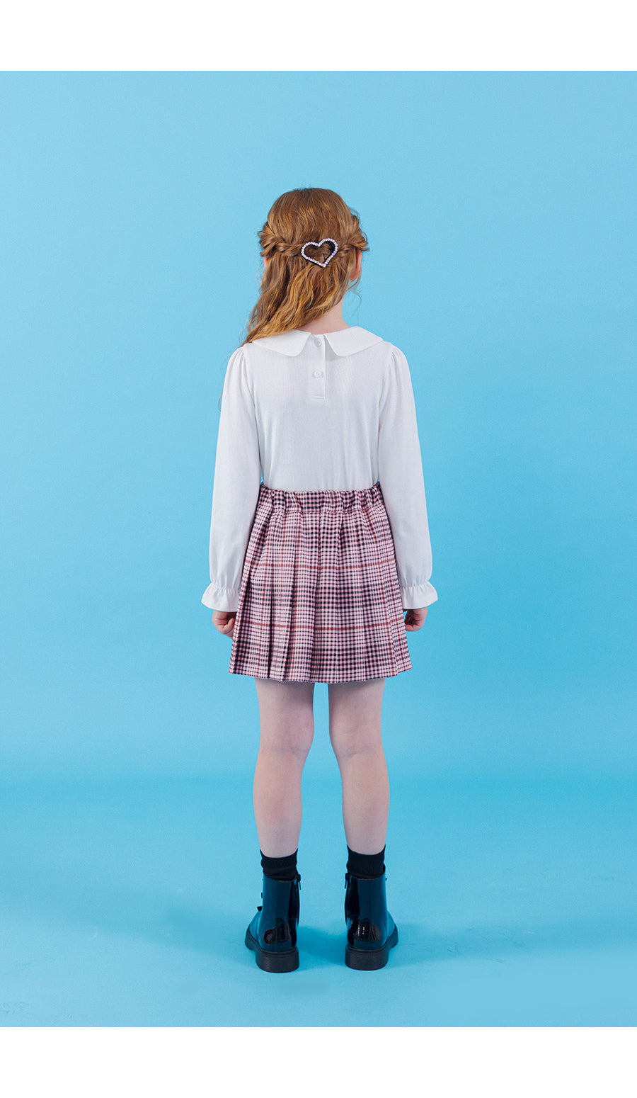 I LOVE J checkered pleats skirt