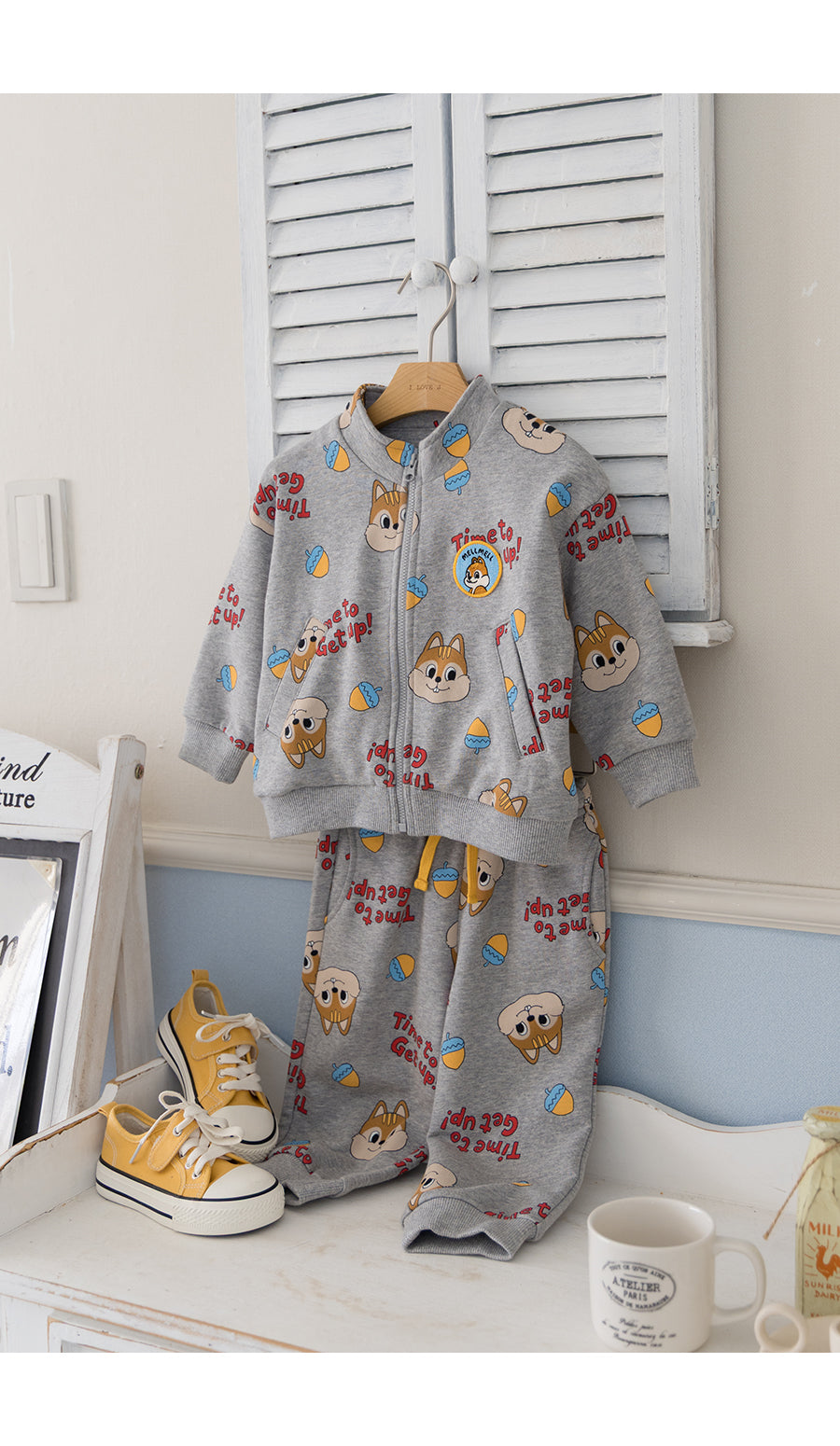 I LOVE J TODDLER squirrel zip up jacket