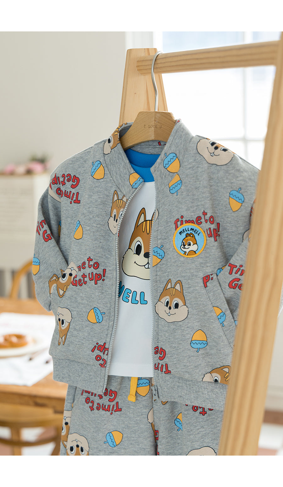 I LOVE J TODDLER squirrel zip up jacket