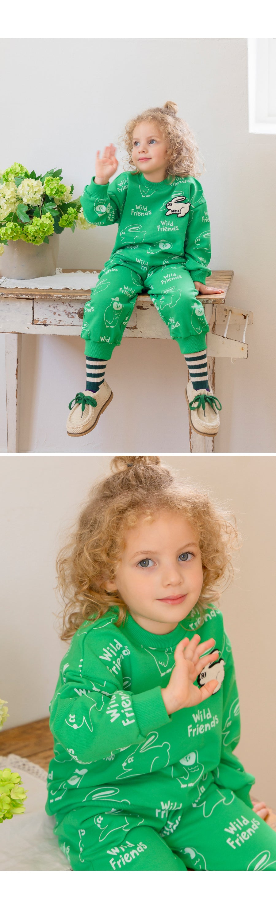 I LOVE J TODDLER wild friends 2pc set