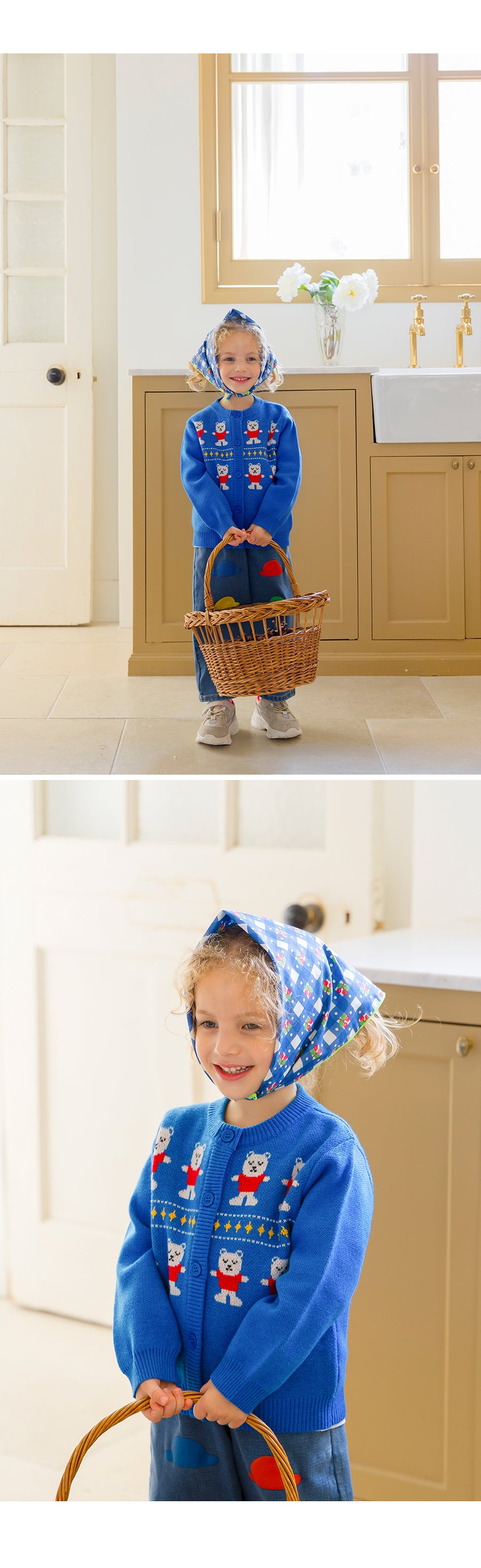 I LOVE J TODDLER bear knit cardigan