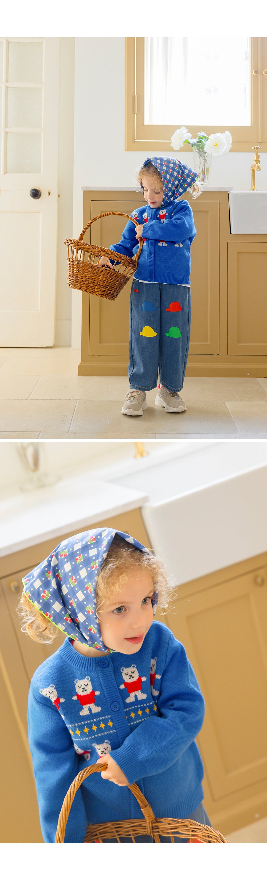 I LOVE J TODDLER bear knit cardigan