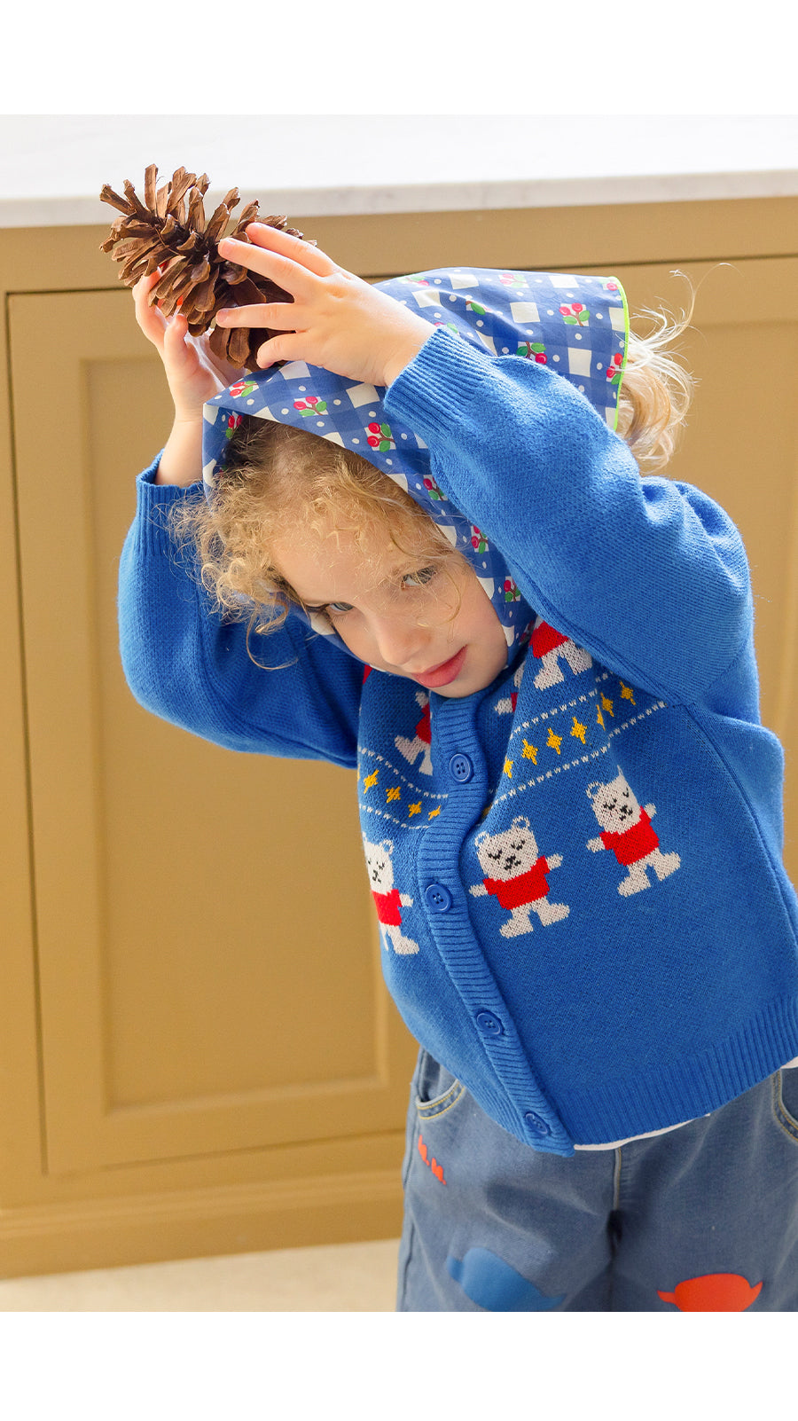 I LOVE J TODDLER bear knit cardigan