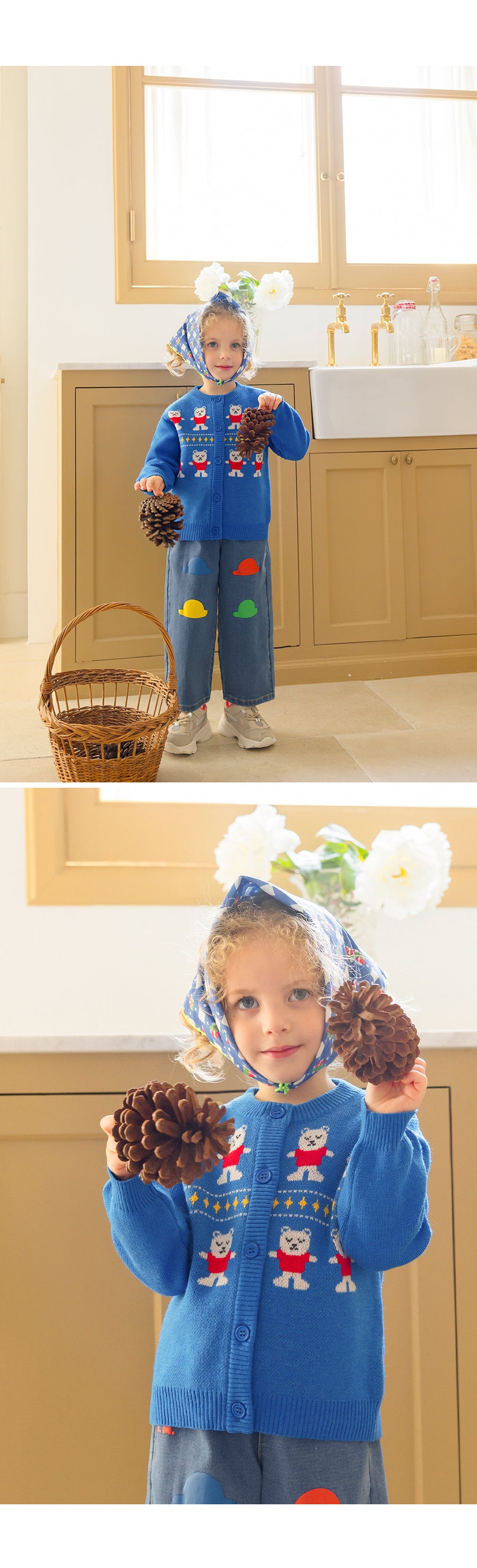I LOVE J TODDLER bear knit cardigan