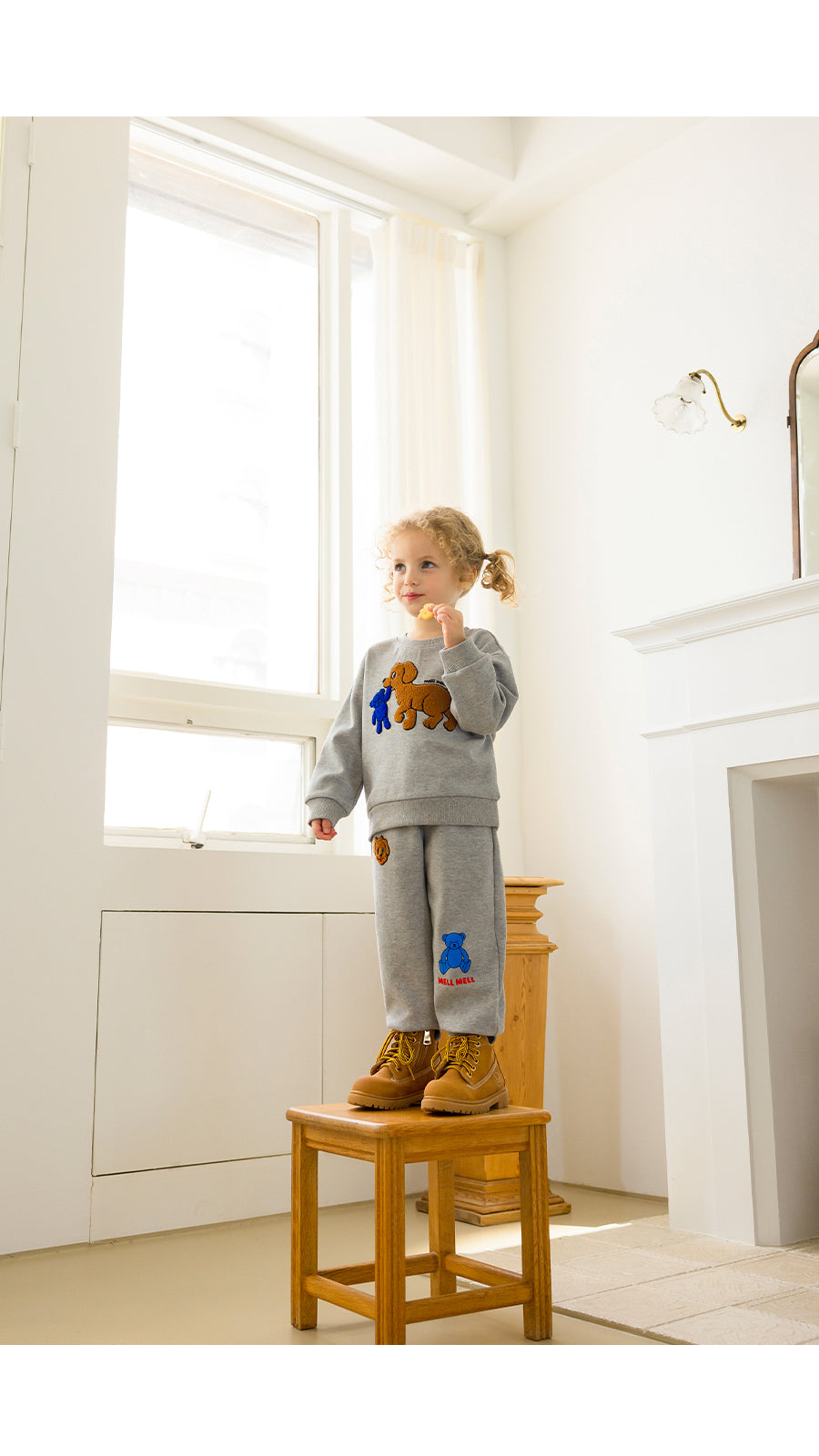 I LOVE J TODDLER boucle jogger pants