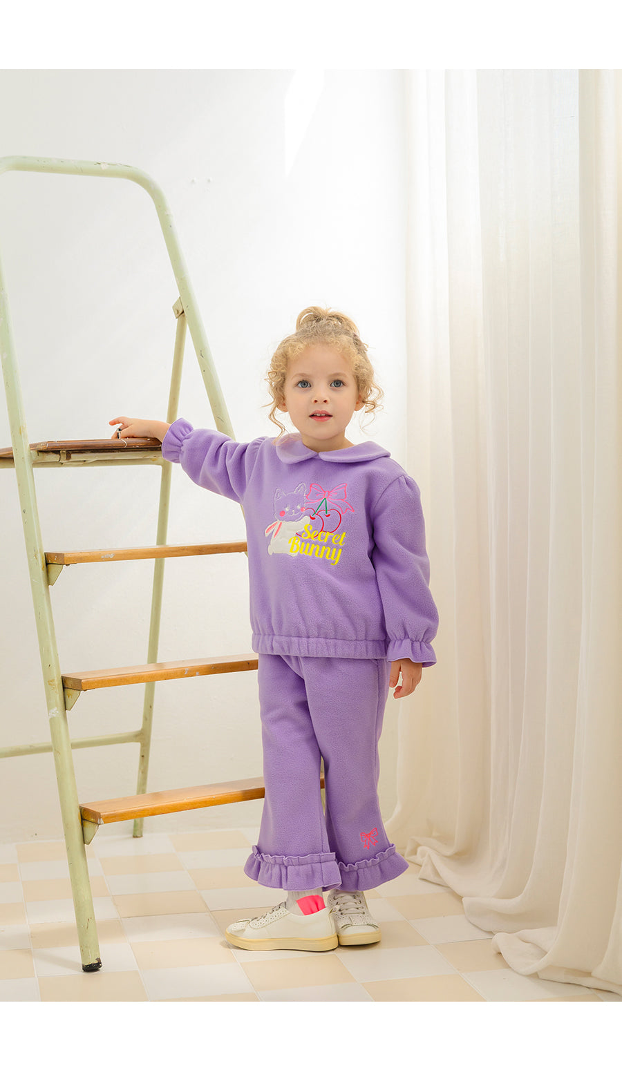 I LOVE J TODDLER secret bunny fleece 2pc set