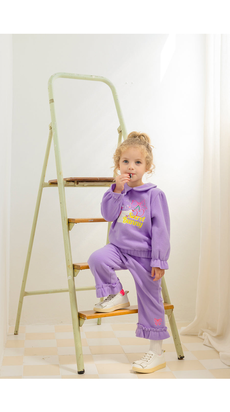 I LOVE J TODDLER secret bunny fleece 2pc set