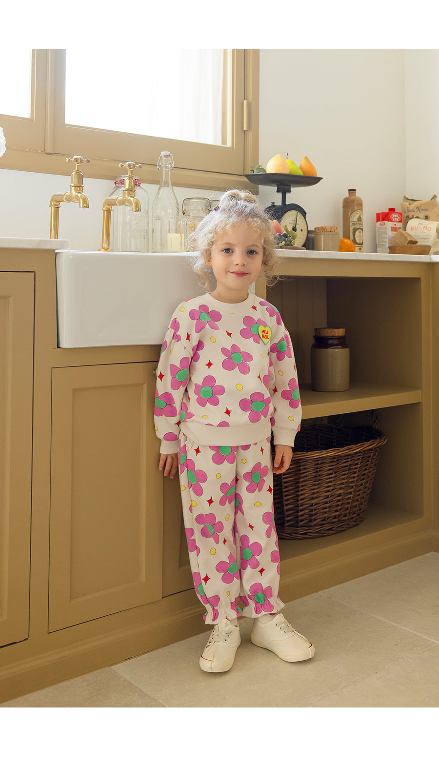 I LOVE J TODDLER flower jogger pants