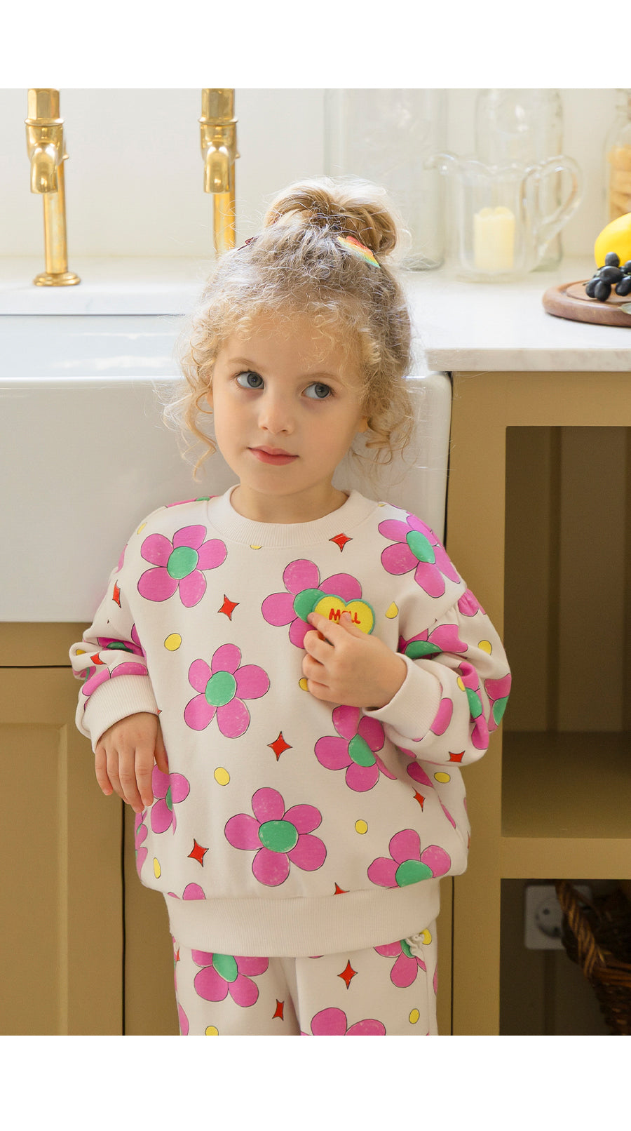 I LOVE J TODDLER flower mtm top