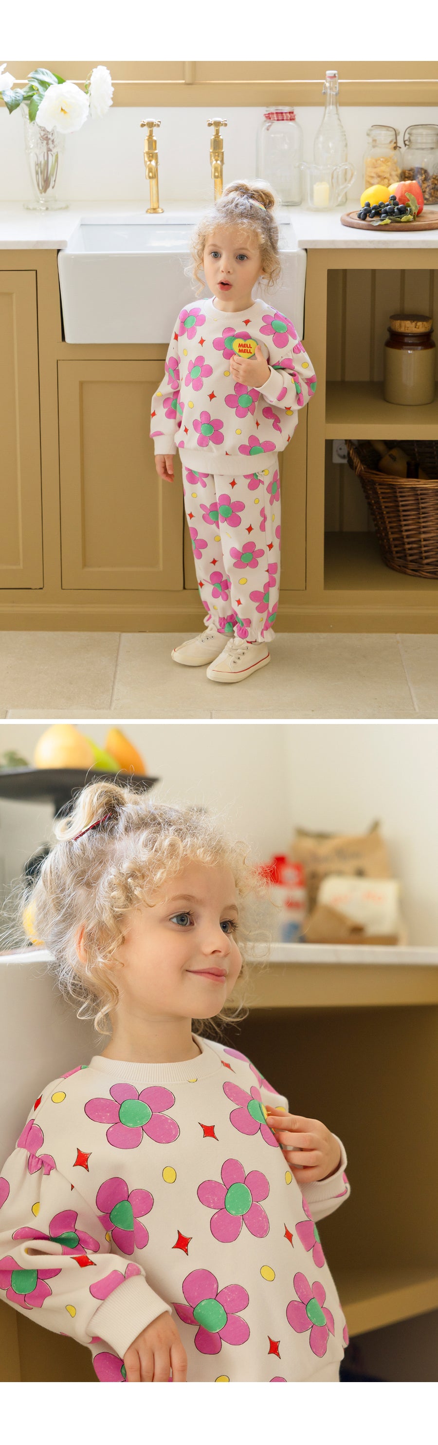 I LOVE J TODDLER flower jogger pants