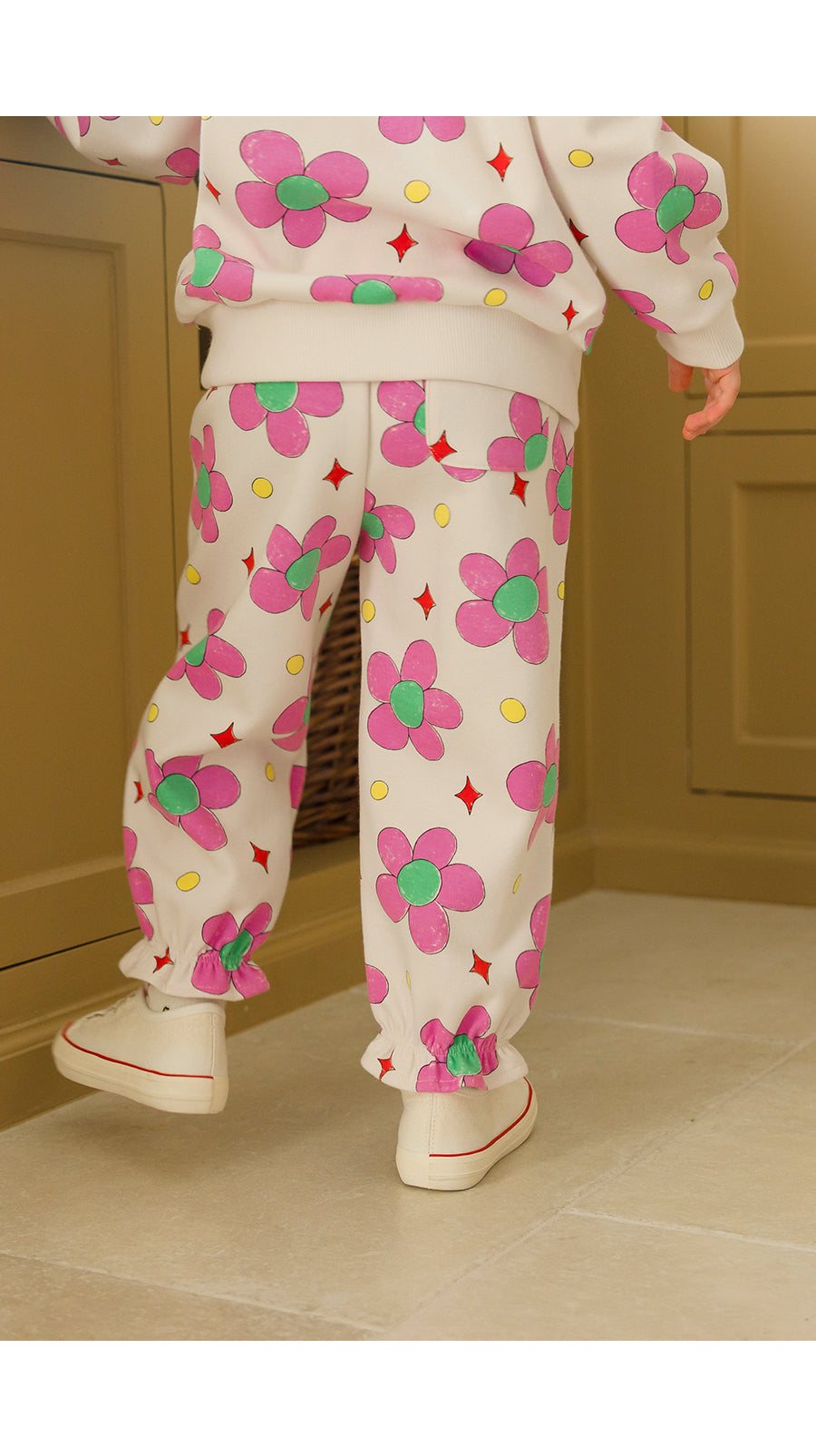 I LOVE J TODDLER flower jogger pants