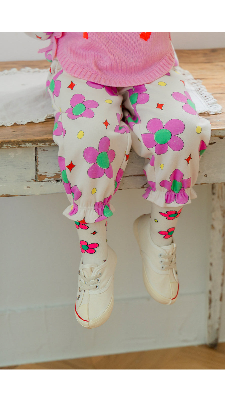 I LOVE J TODDLER flower jogger pants