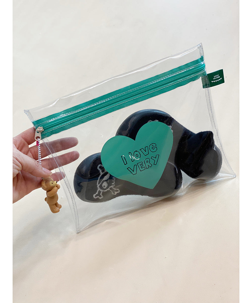 VERY ISLAND Clear Heart Pouch