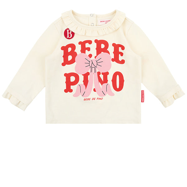 BEBE DE PINO Puff ribbon baby frill long sleeve tee