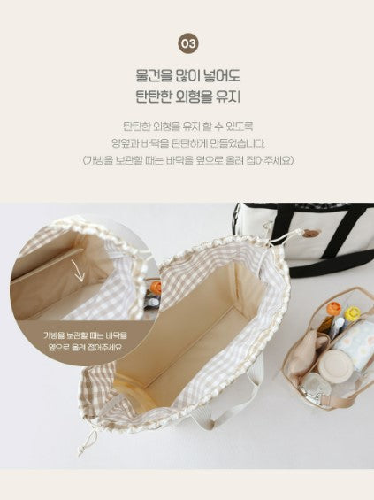 CHEZBEBE Check String Market Bag