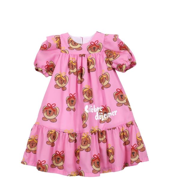 BEBEBEBE 1st summer pre order Hotdog puppy puff dress (PINK)