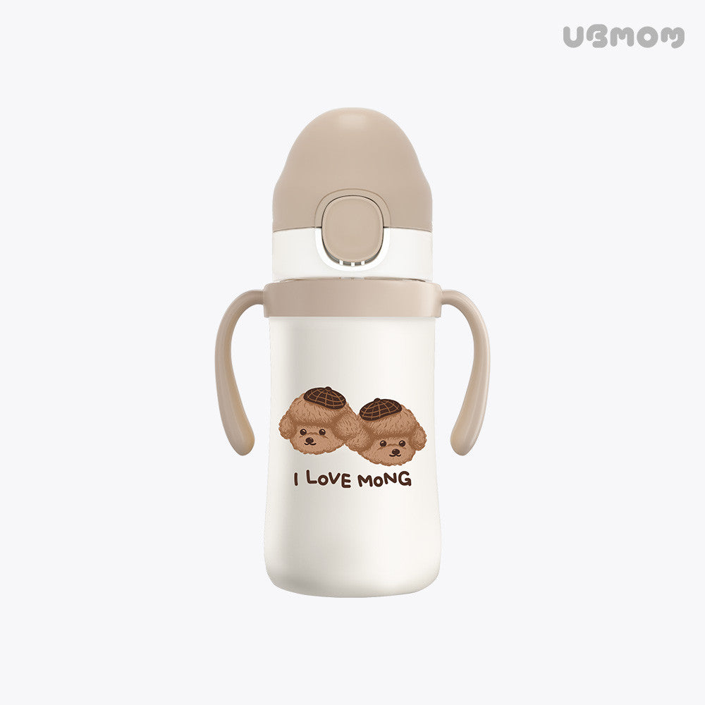 UBMOM Stainless Steel Choco Mong-e One-Touch Straw Cup 220ml