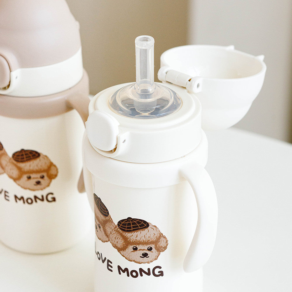 UBMOM Stainless Steel Choco Mong-e One-Touch Straw Cup 220ml