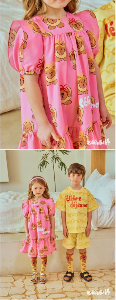 BEBEBEBE 1st summer pre order Hotdog puppy puff dress (PINK)